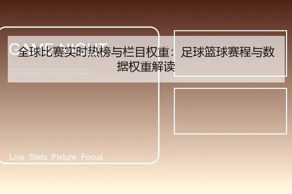 全球比赛实时热榜与栏目权重：足球篮球赛程与数据权重解读